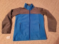 Columbia Omni-heat Fleece Youth Jacket Small 8 Fleece Silver Lining Blue Gray