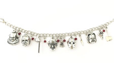 Classic Horror Movies Themed Silvertone Metal Novelty Charm Bracelet