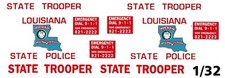 LOUISIANA State Trooper / Police 1/32nd Scale Slot Car Waterslide Decals