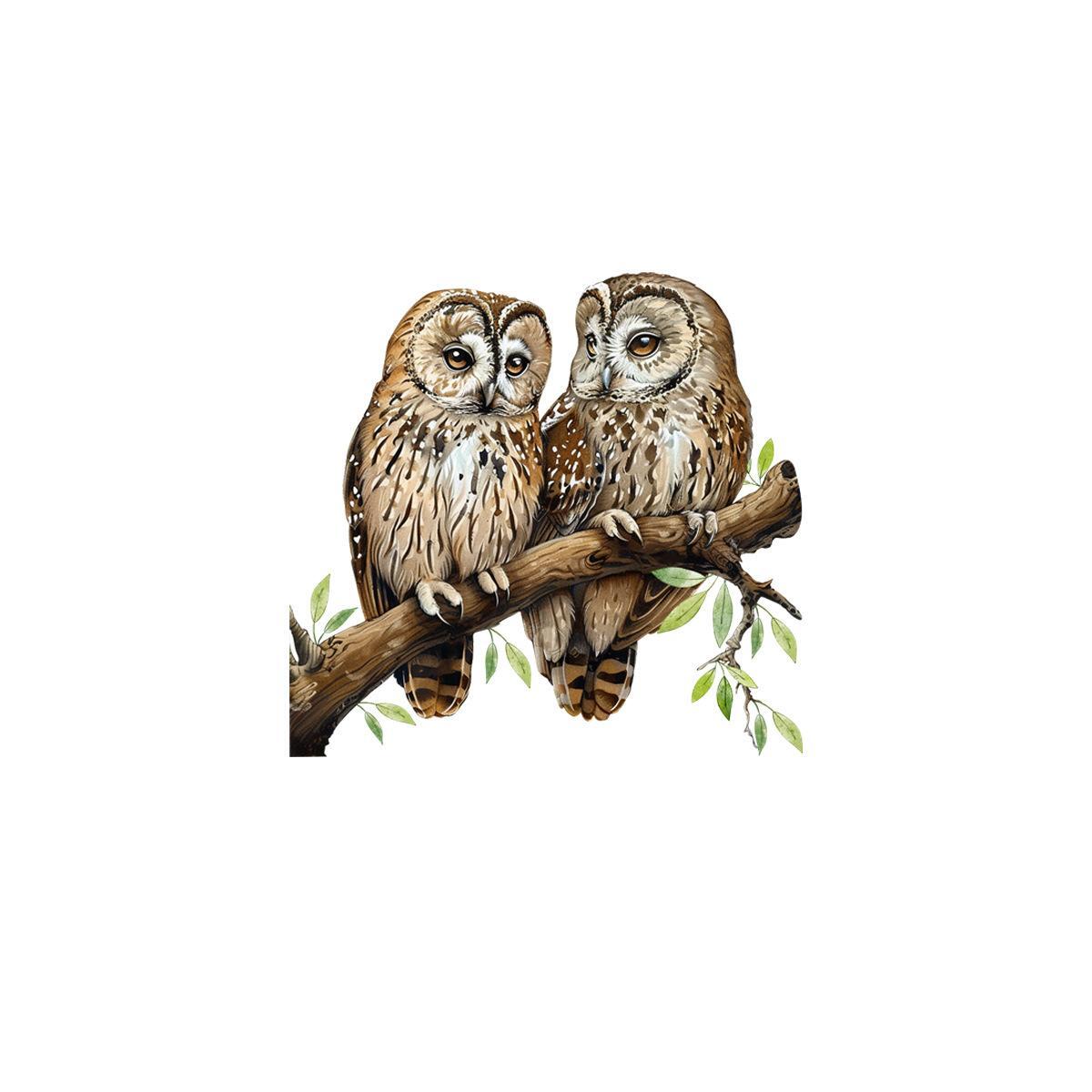 Figurine Animal Owl Cut Plastic Small Wall Mount Modern Multicolor Sticker Decor