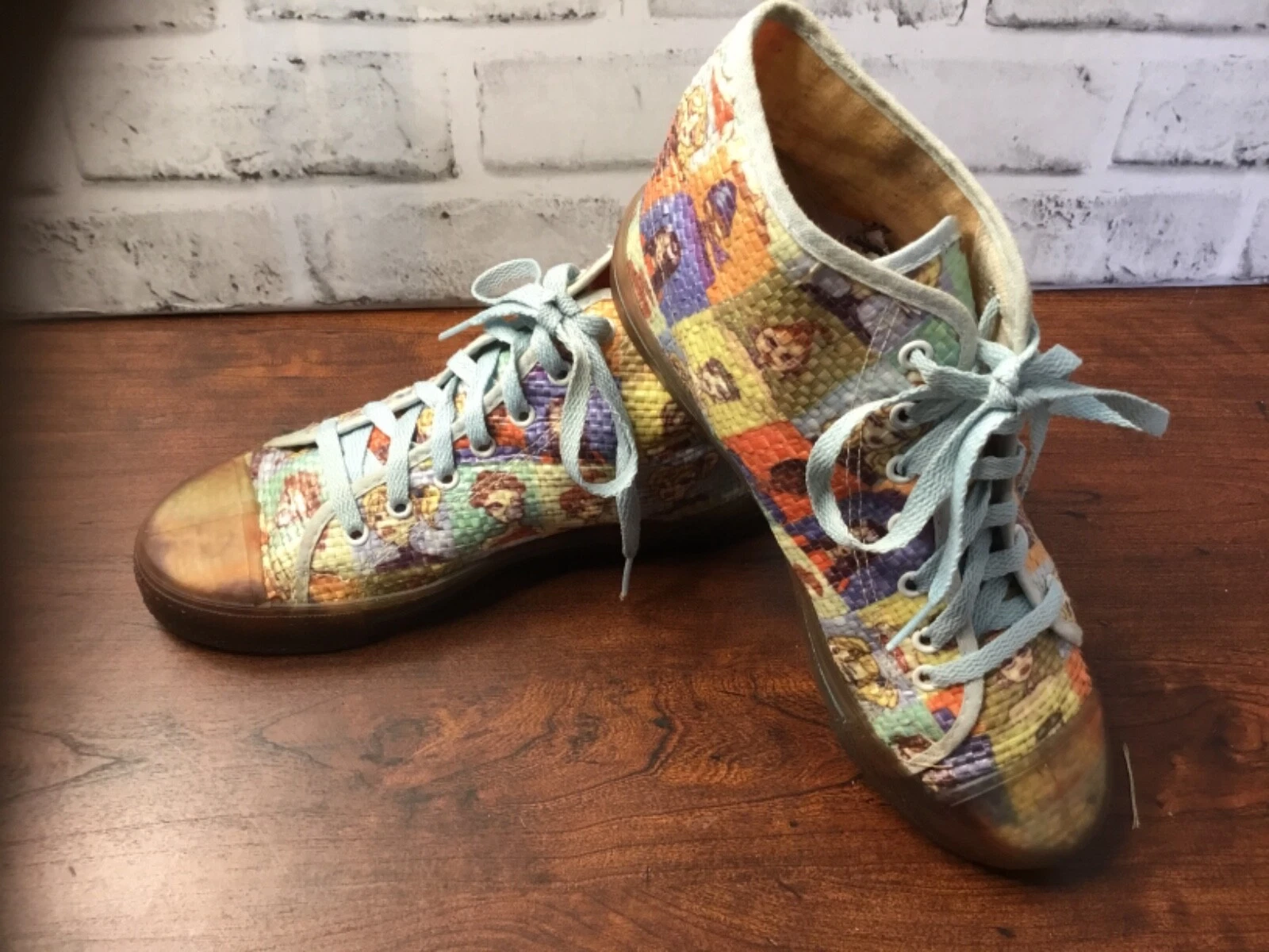 Dr. Scholl’s Rare Basketweave Fabric Sneakers Women's Size 7 Made In Italy