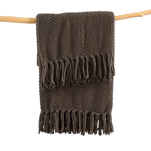 Boho Knitted Throw Blanket – Tweed Texture, Tassels, Lightweight Couch Bed Decor - Picture 20 of 337