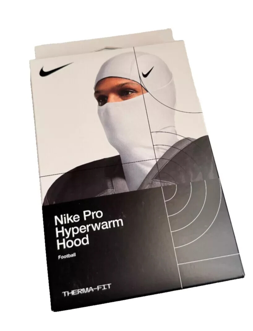 Nike Pro Hyperwarm Hood Therma Fit Unisex White Black Ski