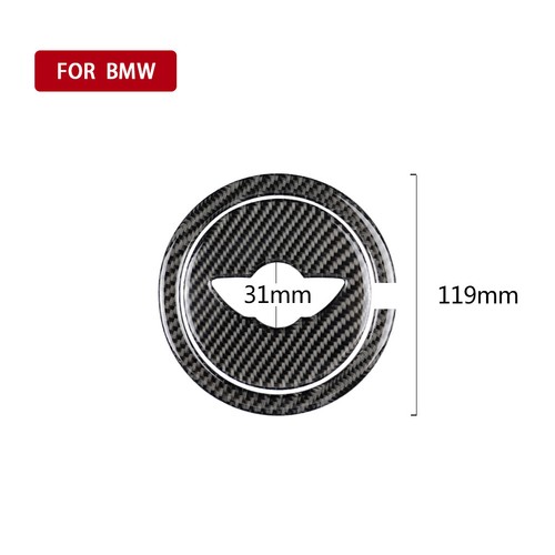For Mini Cooper R55 R56 R60 R61 Carbon Fiber Steering Wheel Sticker Cover Trim - Foto 3 di 7