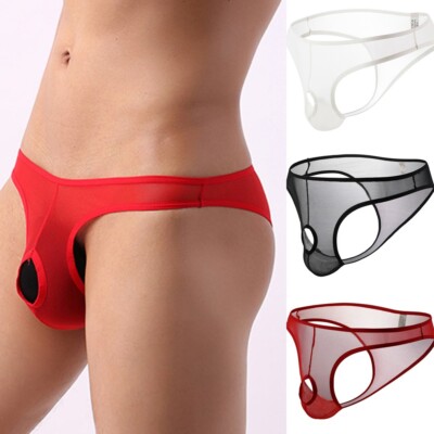 Mode Herren Slips Guckloch Bikini Sexy Vorne offen für Boxershorts G-String