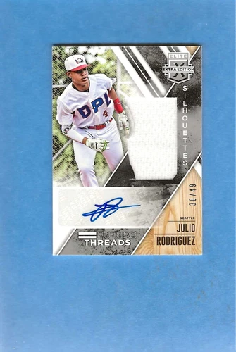 2017 Elite Extra Edition Future Threads Silhouettes Julio Rodriguez Auto /49