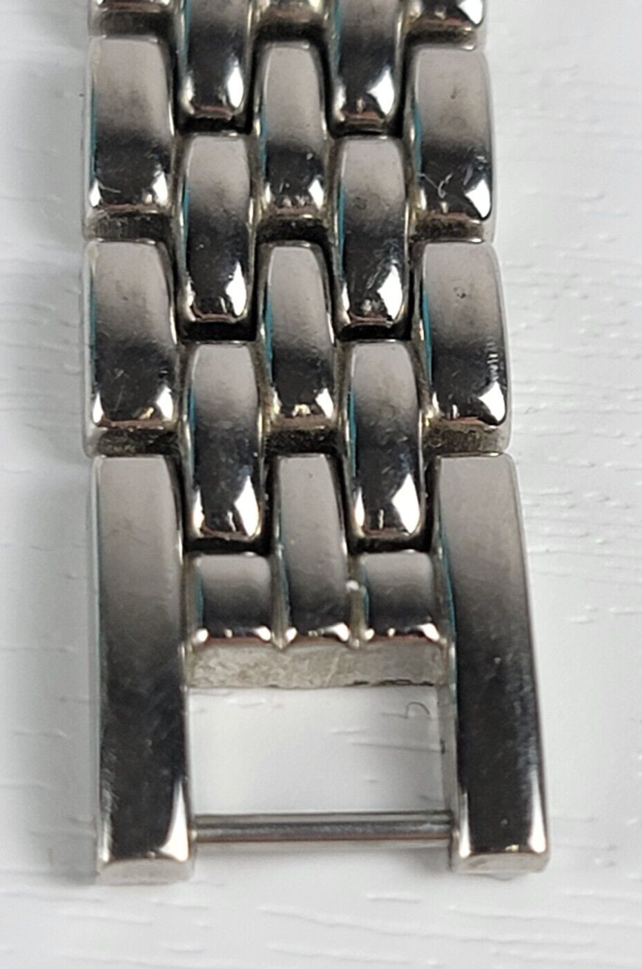 Anne Klein Lady's Watch White Face Silver Band Gold Roman Numbers Y121E