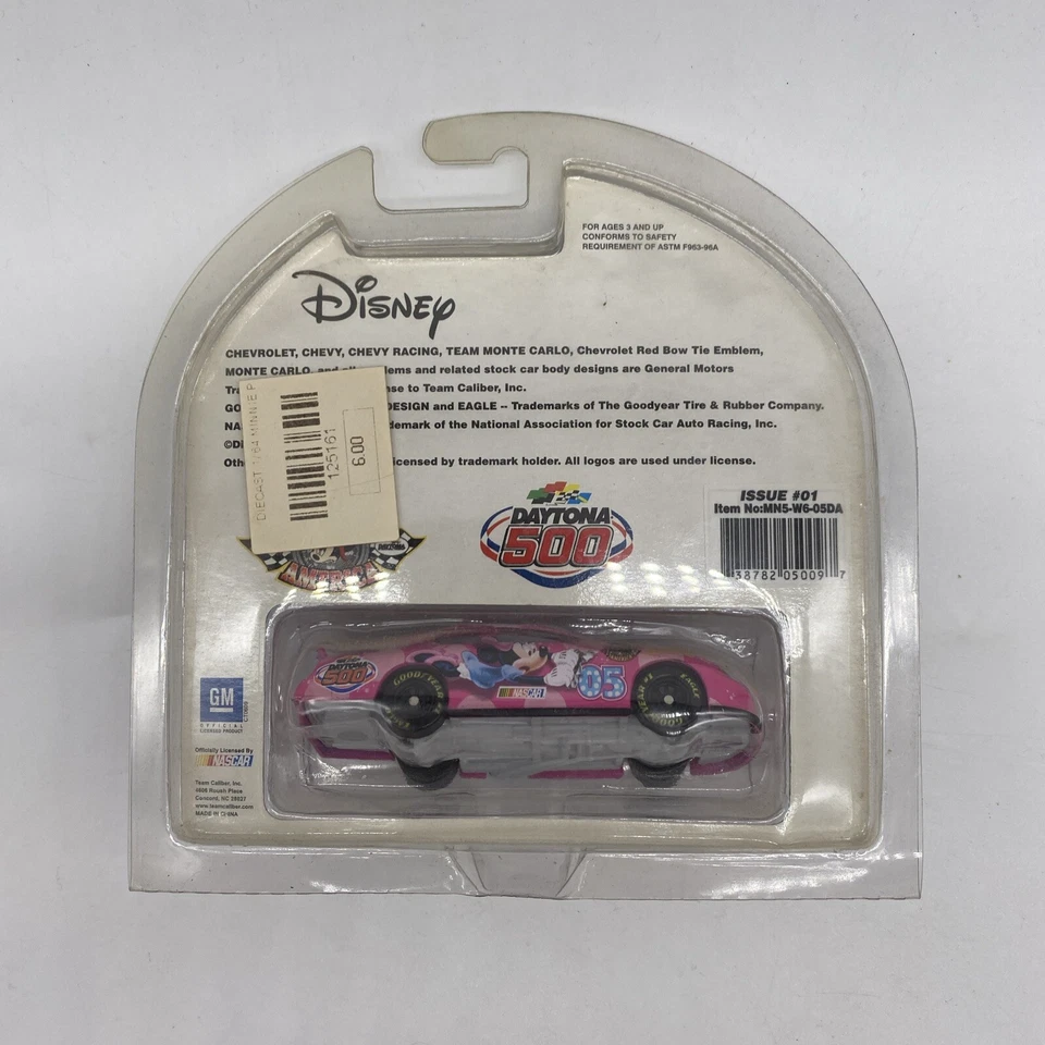 Disney Team Calibre 1:64 Die Cast Rosa Coche de Carreras Minnie Mouse 2005 Nuevo Foto 2 de 4
