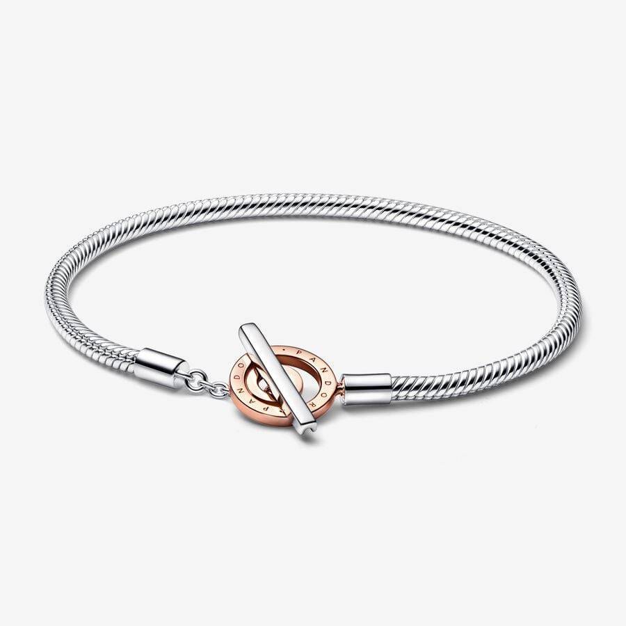 Pandora Bracelet with T Closure and Circles 582309C00 Silver
