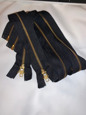 30 1/2 inch Black & Brass Metal Separating YKK Zipper New! Cloth Tape 1 Zipper