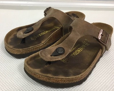 Birkenstock Gizeh Buckle Thong Sandals 36 EUC 6 EUR Brown Comfort 230L | eBay
