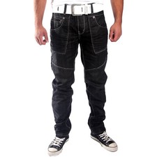 KOSMO DESIGNER CLUBWEAR HERREN JEANS HOSE SCHWARZ DENIM KM 169 K&M