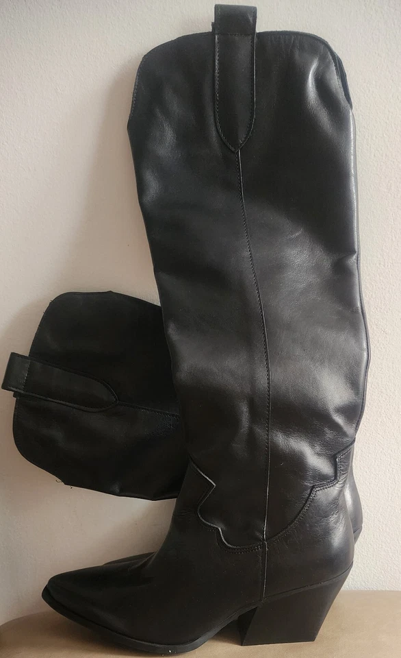 Botas de rodilla occidentales negras Zigi Soho para mujer talla 5,5/36 Foto 4 de 4