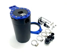 TunerRack Premium 2-Port Baffled Oil Catch Can Separator Reservoir/Tank - BLUE