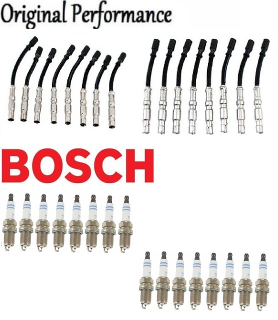 OPPARTS Wire Set + 16 BOSCH Spark Plugs For MercedesBenz ML500 2002
