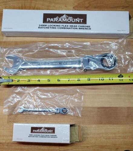 Paramount Verriegelung Flexkopf Chrom Spezialeinsätze Combo Schraubenschlüssel metrisch, 8 mm - 24 mm - Bild 4 von 4
