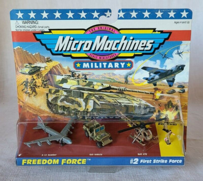 Micro Machines #2 First Strike Force NIP Military Freedom bomber 4x4 bell 47D 