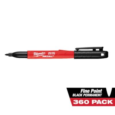 Jobsite Permanent Marker Black 360-Pack Fine-Point W/ Hard Hat Clip Construction