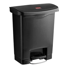 Rubbermaid® 1883609 Slim Jim Resin Black Rectangular Front Step-On Trash Can