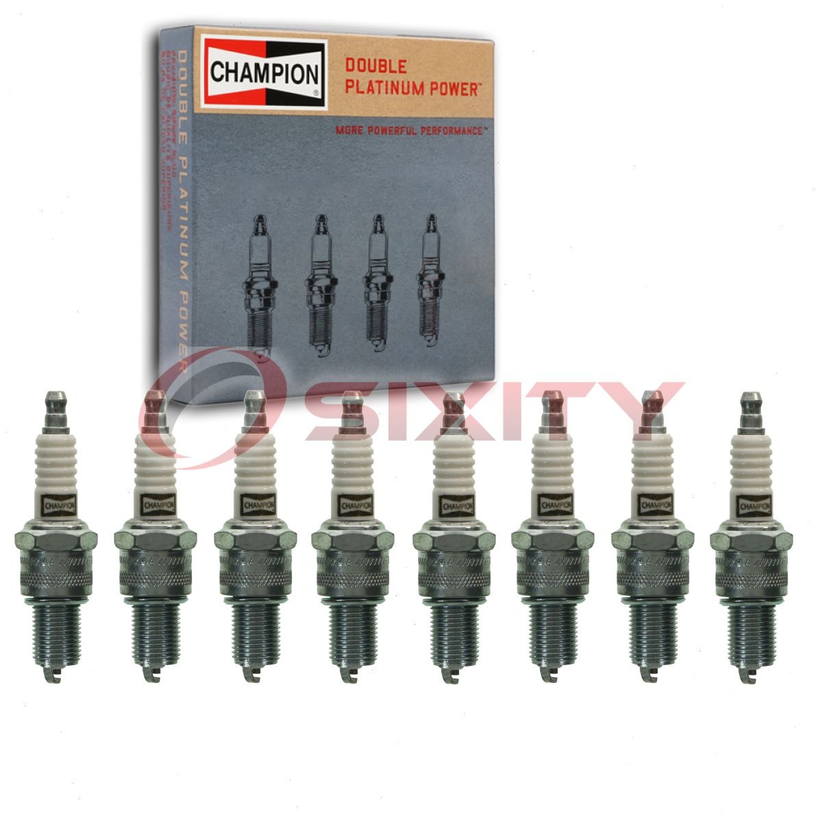 8 pc Champion Double Platinum Spark Plugs for 1971-1972 Fargo B300 Van 5.2L jq