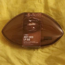Huda Beauty Juicy Coco Mini Lip Set - Duo Lip Contour Pencil + Lip Gloss, New