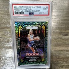 Panini Prizm Monopoly WNBA Isabelle Harrison #36 Green Shimmer PSA 9  15/20