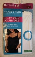 Vanity Fair Radiant Women's SMALL Lace Trim Camisole WHITE Stretch 10726