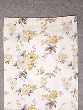 Pair of Dunelm Curtains 64 x 70" Floral Pencil Pleat Cream Yellow