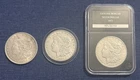 Lot of 3 1921 Morgan Silver Dollars S D P Mint Marks 90% Silver $1 Coins