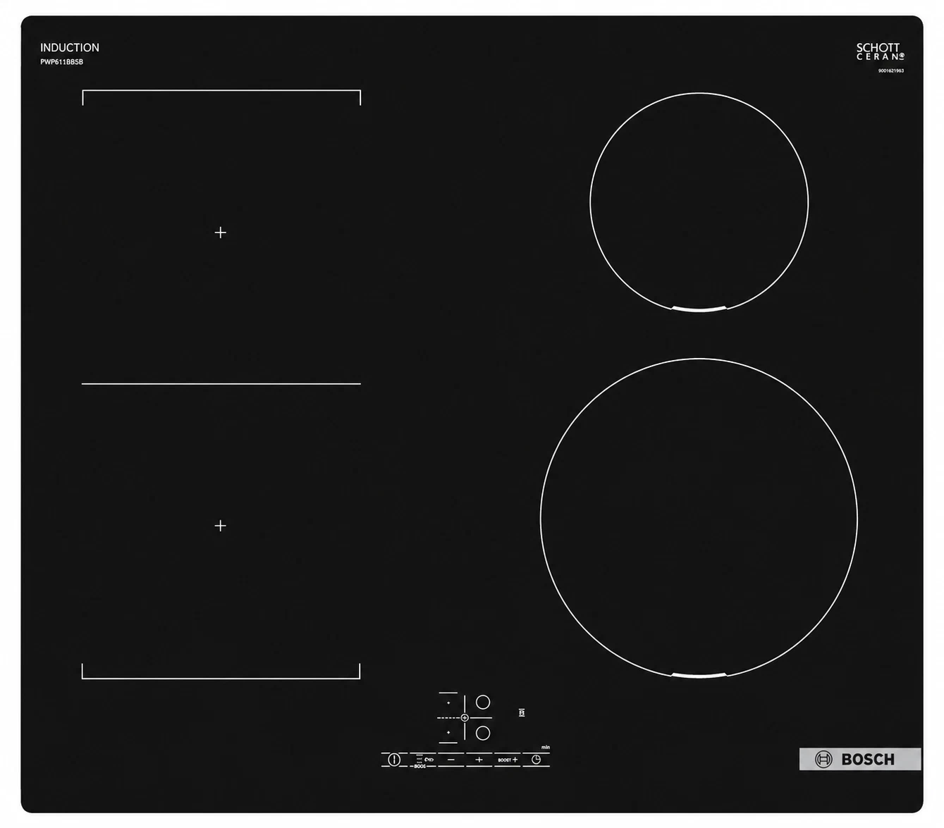 Bosch Series 4 PWP611BB5B 60cm 4 Zone Plug & Play Induction Hob Black Glass
Opens in a new window or