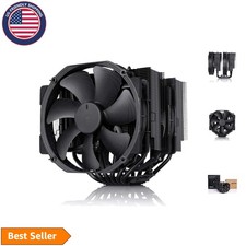 Dual-Tower 140mm CPU Cooler Black - Quiet, High-Performance Cooling for Overc...