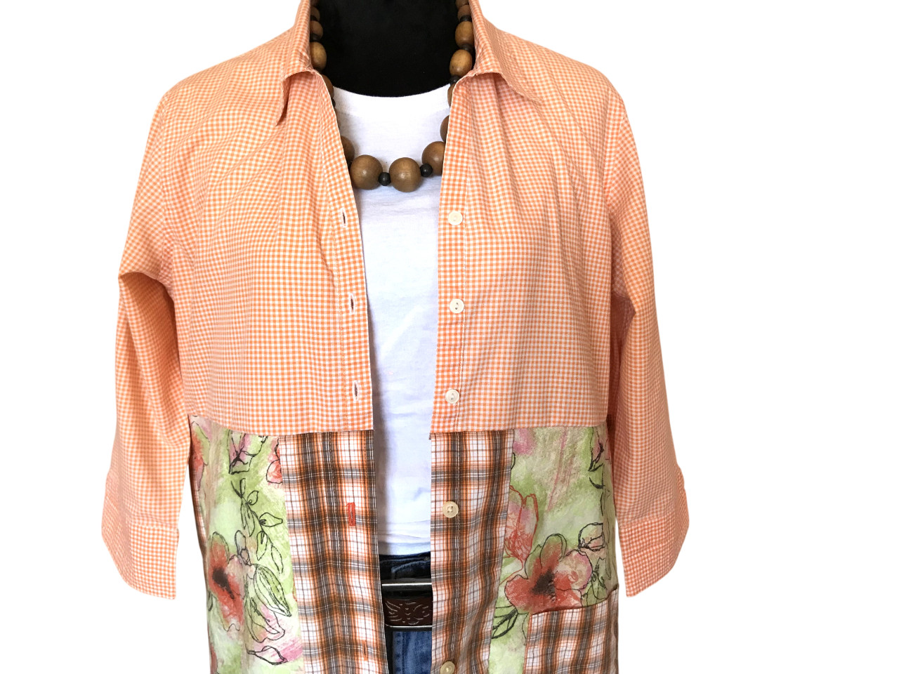 Boho Patchwork Duster: Handmade Button-Down Dress… - image 5