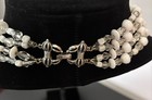 Vintage Marvella Silver Tone  White and Clear Beaded Multi Strand Necklace — photo 5
