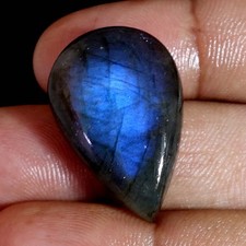 Natural Blue Fire Labradorite Pear Shape Cabochon Loose Gemstone 33.40 Carat