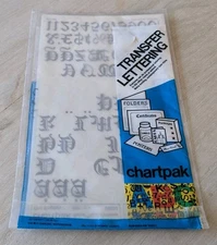 Chartpak Transfer Lettering Old English Gothic Style Sheet NOS Vintage 1980s