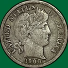 1900 Barber Dime Choice Very Fine VF+/XF Coin #41359