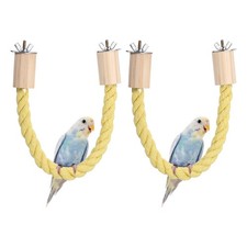 2 Pcs Bird Rope Perch Swing Bird Stand Rope Perch 22 Inch Yellow