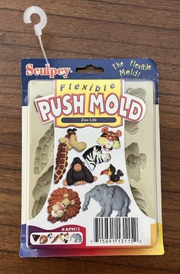 Sculpey Flexible Push Mold APM15 Zoo Life Zoo Animals NEW IN PACKAGE 2001