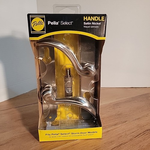 Pella Select Satin Nickel Lockable Storm Door Handle Lever Set 9099617
