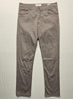 Brax Cooper Fancy Pants Mens Sz 34x34 (Actual 34x33) Gray Straight Chino Stretch