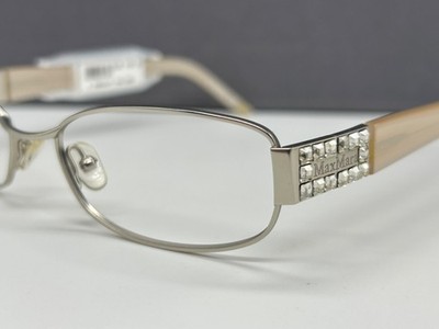 Max Mara Brille Damen Silber Beige Strass eckig  MM998 NP:183 