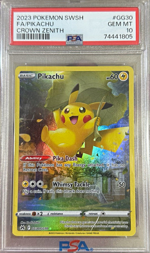 Pikachu graded PSA 10 for sale on eBay
