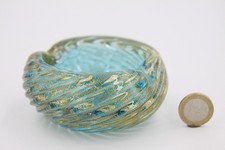 MURANO kleines Glas Objekt Ercole Barovier Goldfolie blau Vintage H&ouml;he 4,5cm