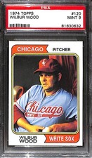 1974 Topps #120 WILBUR WOOD PSA 9 Mint 81630632 