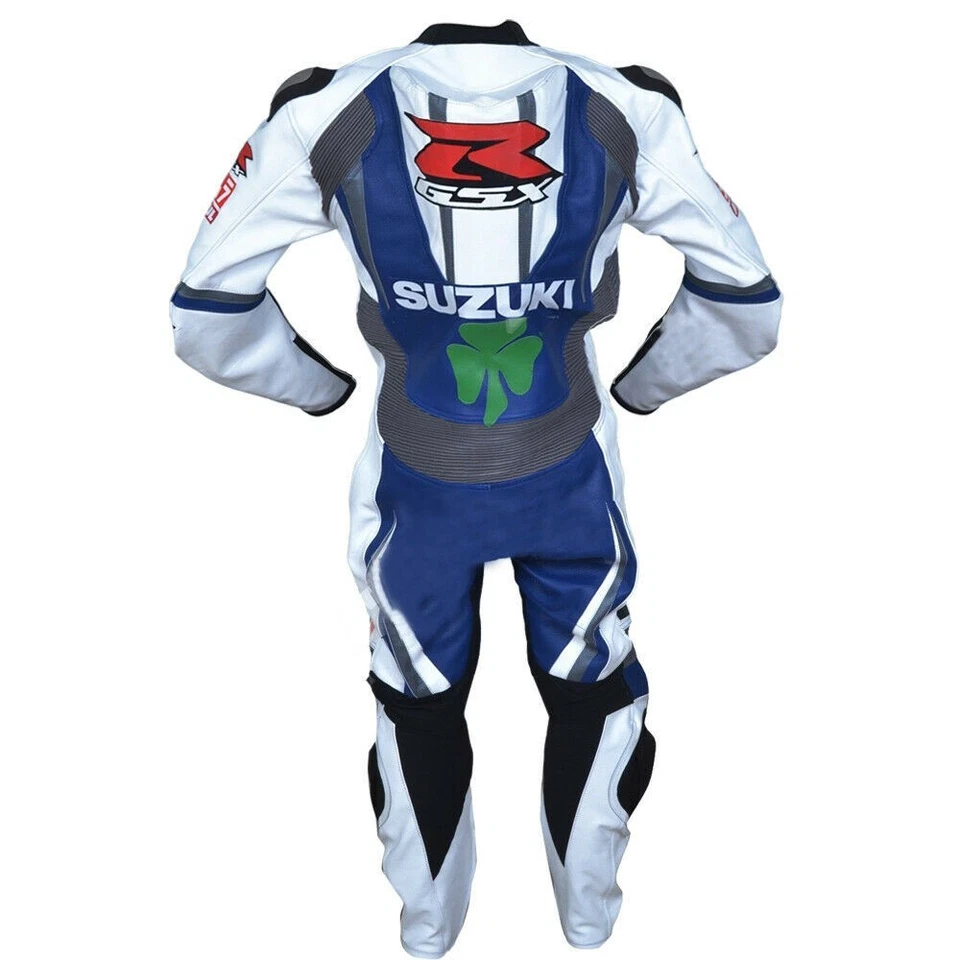 Homme cuir moto Suzuki combinaison tenue sportive armure protection CE forte - Photo 2/4