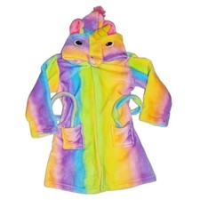Girls Unicorn Rainbow Hooded Robe