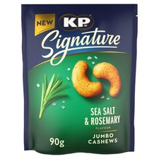 KP Signature Sea Salt and Rosemary Cashews 90g,Suitable for Vegetarians