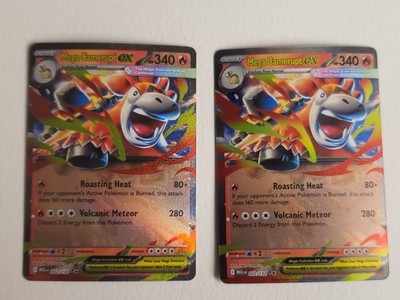 TWO!! Mega Camerupt ex 022/132 (x2) Me01: Mega Evolution Holos of Pokemon TCG