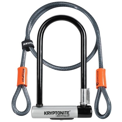 Kryptonite Fahrradschloss Kryptolok Standard mit Flexkabel & Rahmenhalterung Klasse B