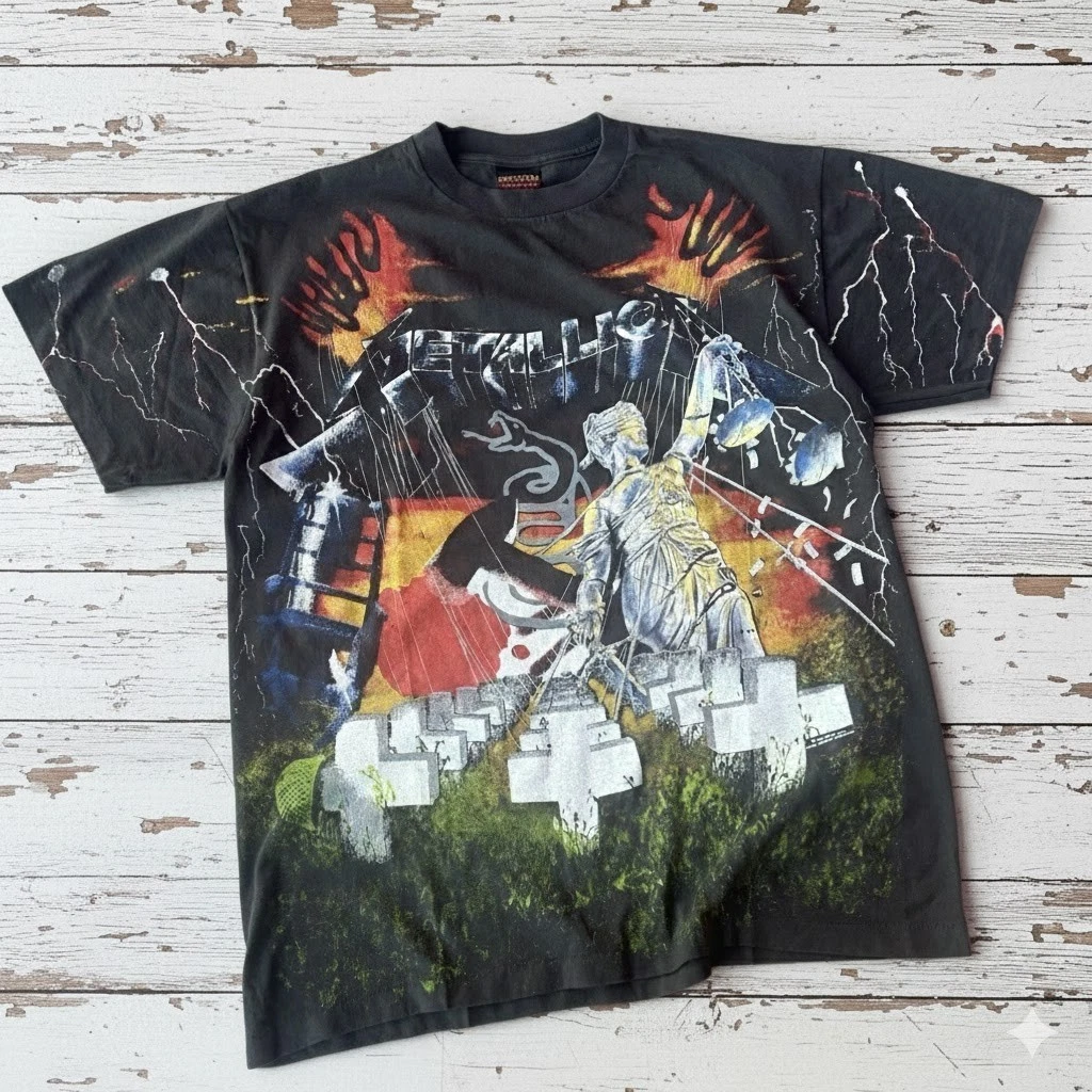 Camiseta Oficial Metallica Master Of Puppets All Over - Para Hombre, 100% Algodón, Tallas S A XXXL